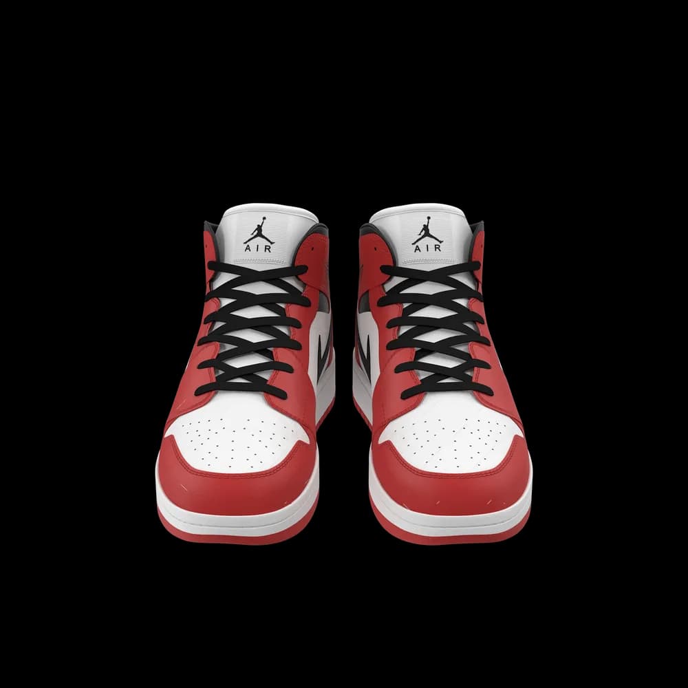 High-Top Sneakers, Red & Black