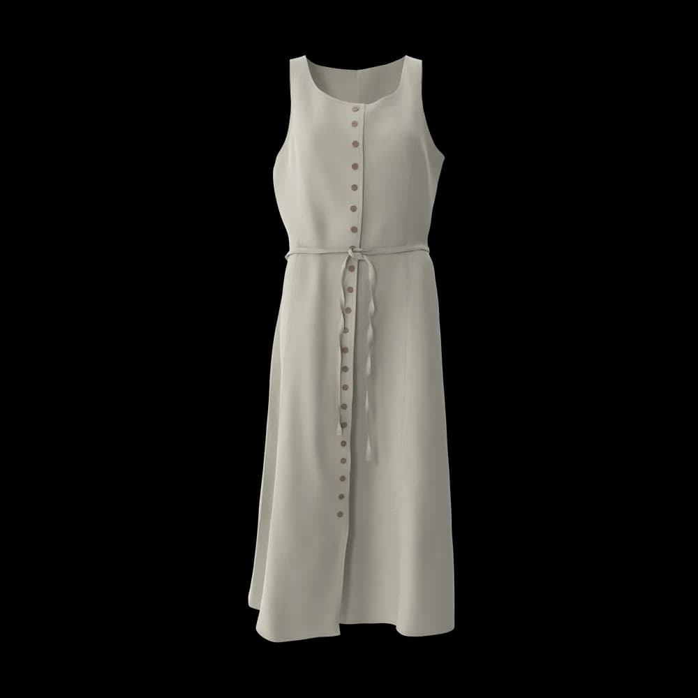 Casual Midi Dress, Grey
